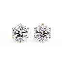 Lotus Round Brilliant Cut Daimond Stud 