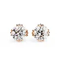 Accent Prong Setting Round Brilliant Daimond Stud 