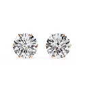 SJ Classic Six Prong Round Brilliant Cut Daimond Stud 
