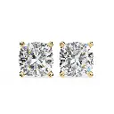 Four Prog Setting Cushion Square Cut Daimond Stud 