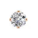 Antuque Double Prong Round Brilliant Cut Diamond Stud 