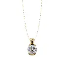 Half Bezel Round Brilliant Diamnod Pendant 