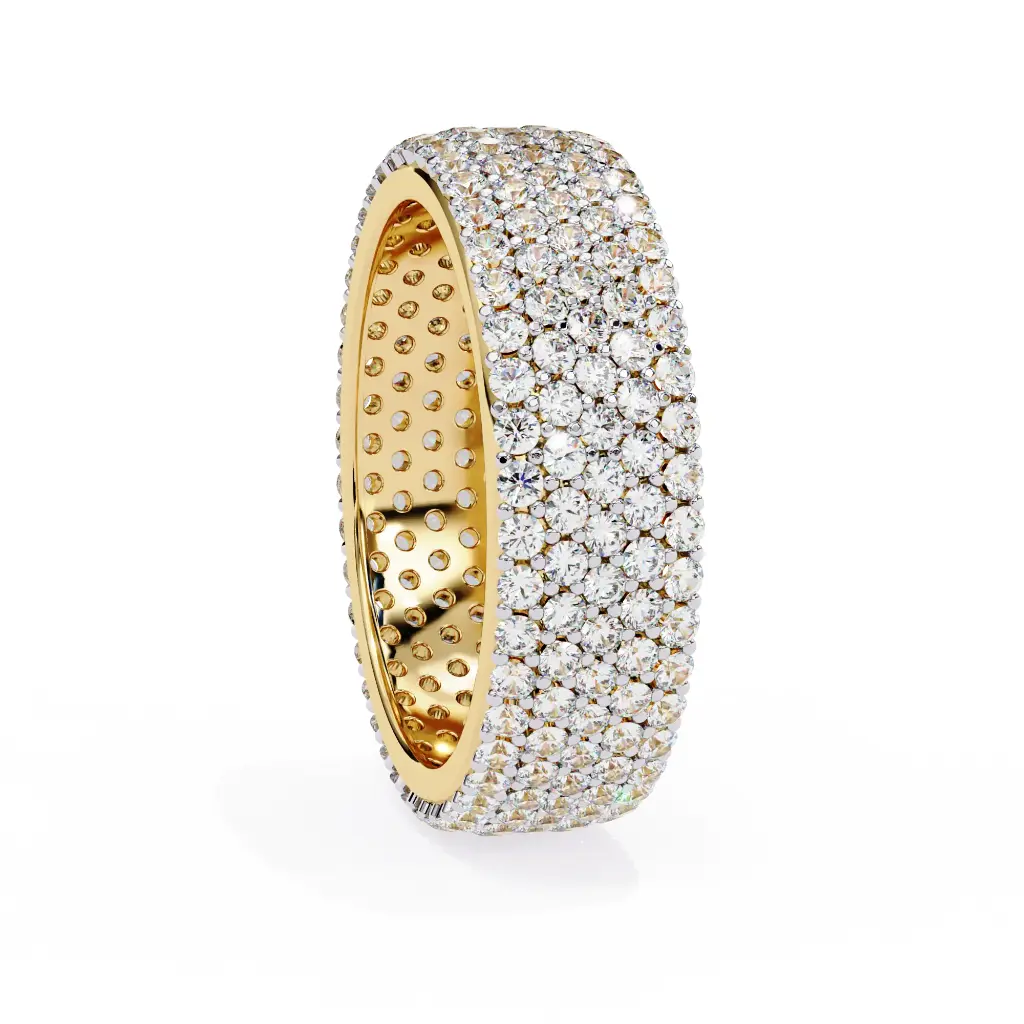 Unique Round Brilant Cut Diamond Wedding Band 