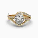 Twisted Double Pave Pear Shaped Diamond Ring 