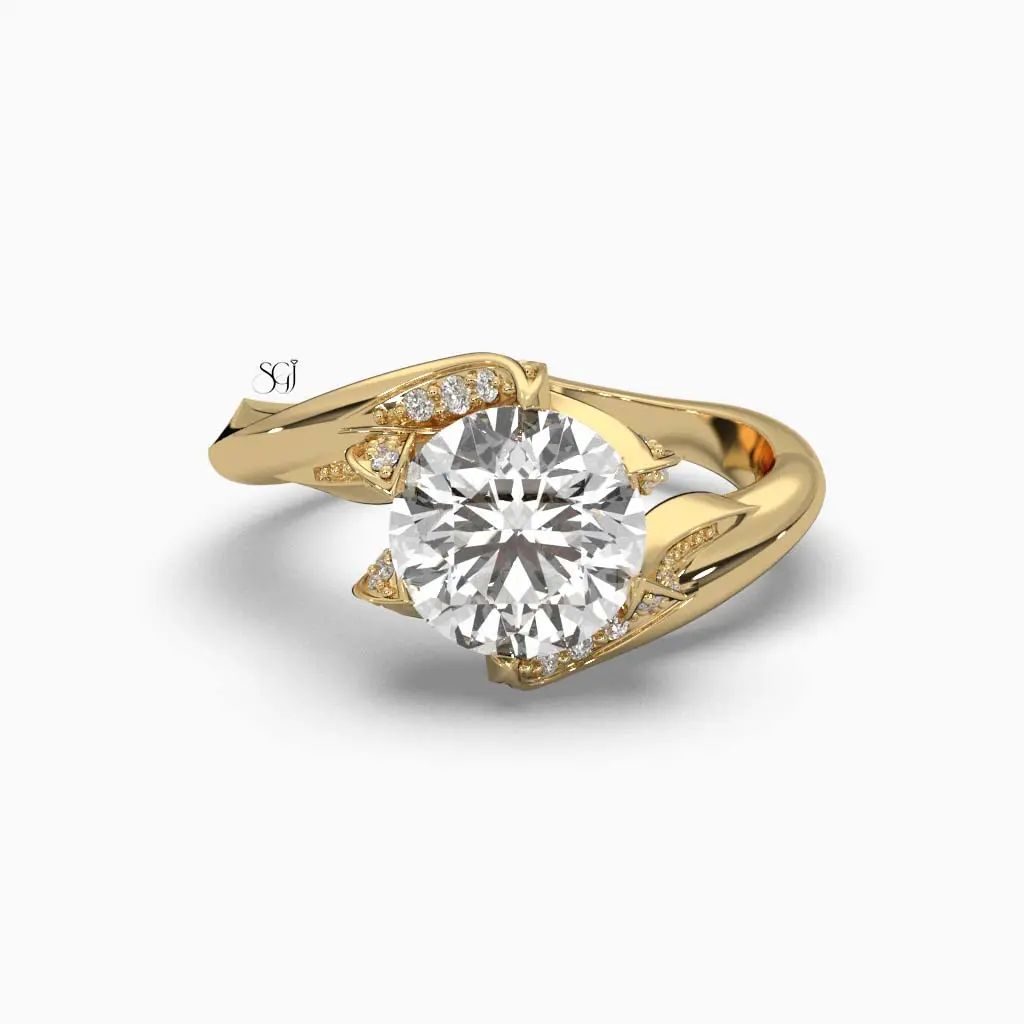 Tension Round Brilliant Diamond Ring