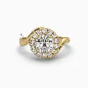 Cluster Twisted Round Brilliant Diamond Ring 