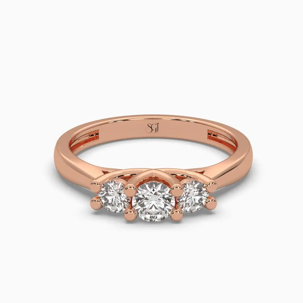 Trio Round Brilliant Diamond Ring 