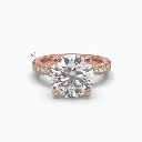 Cathedral Pave Round Brillint Diamond Ring 