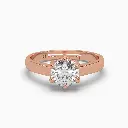 Solitaire Solid Round Brillant Diamond Ring 