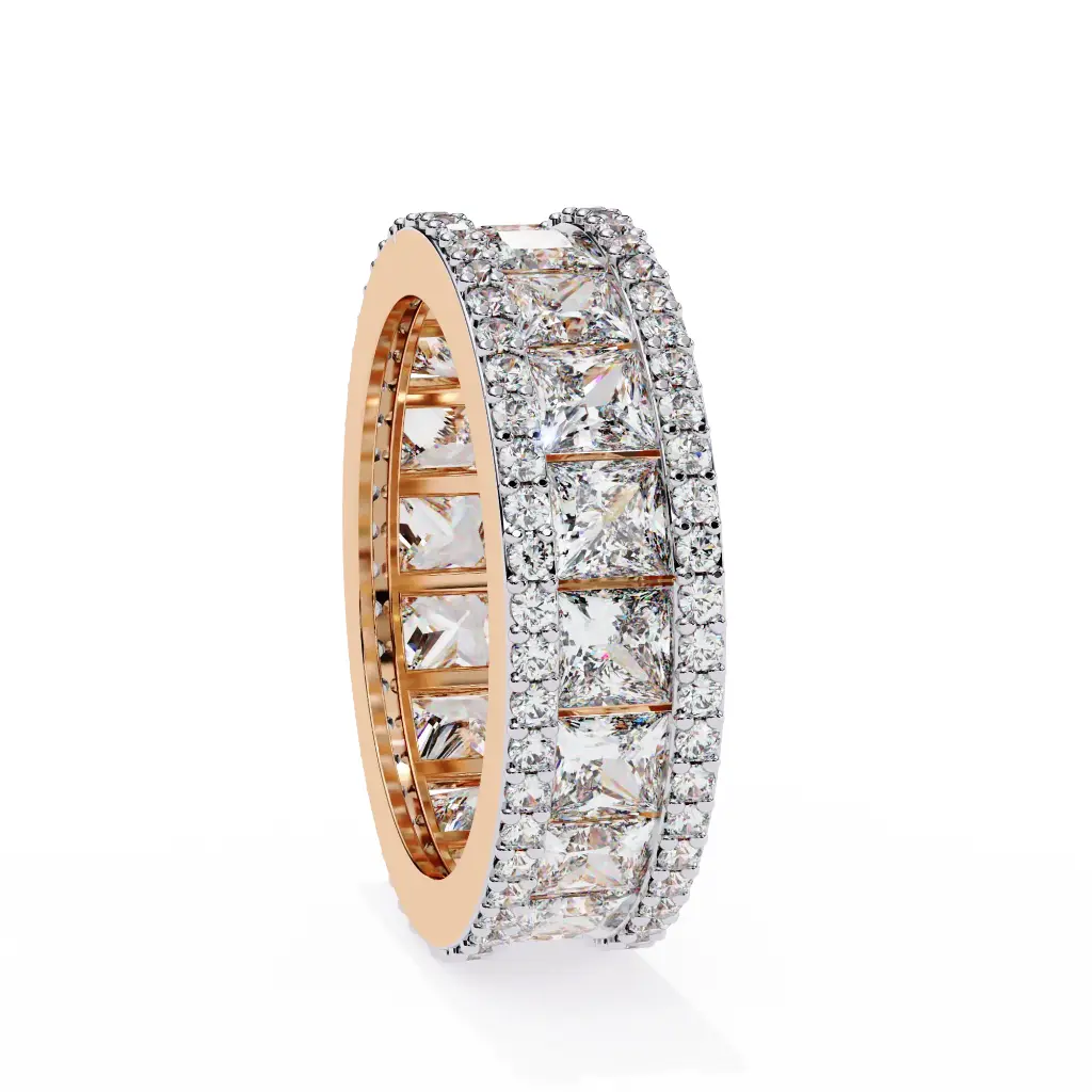 Exquisite Princess Cut Eternity Band 