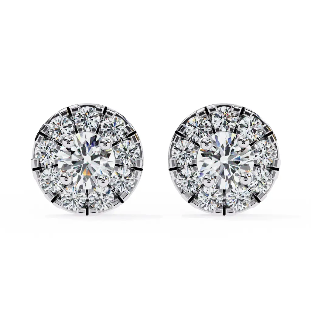 Aura Round Brilliant Shaped Diamond Earrings 