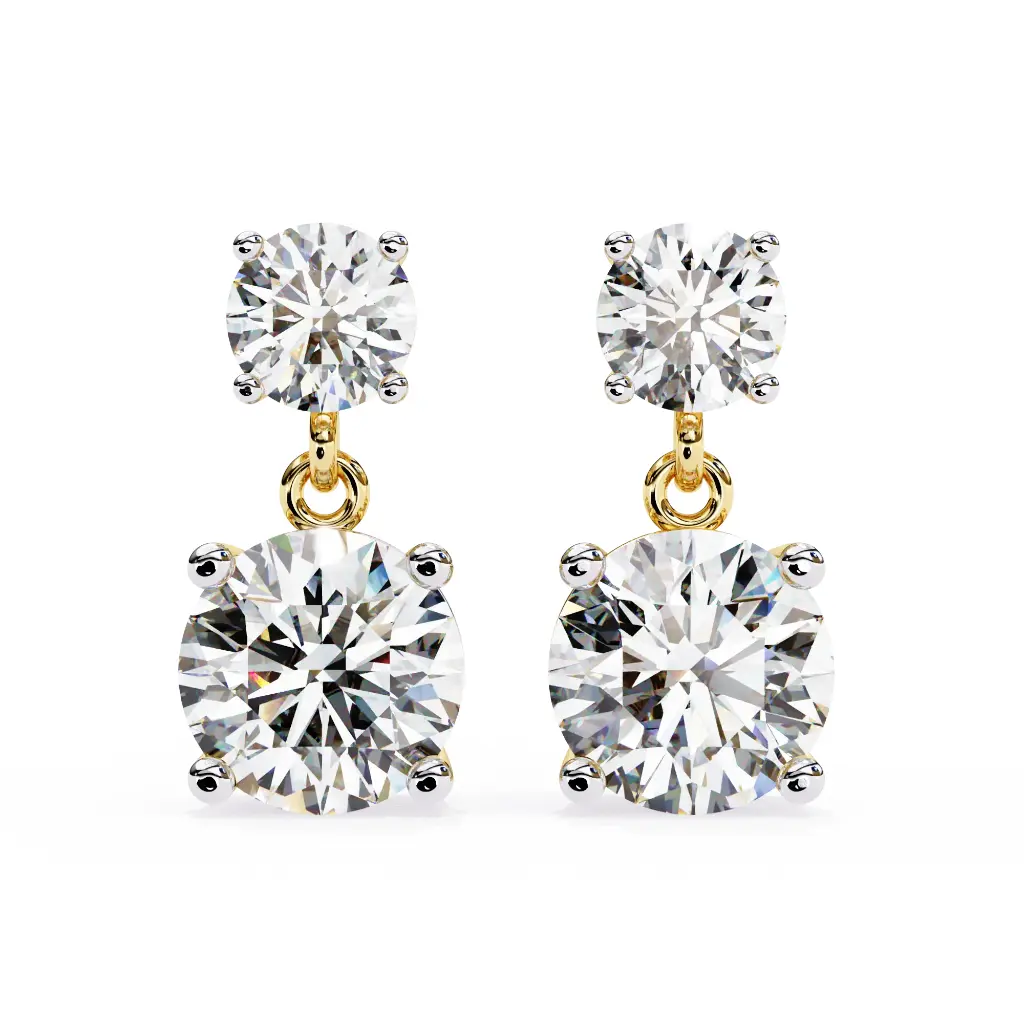 Luxurious Two Diamond Earrings 