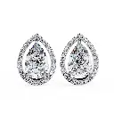 Exquisite Halo Pear Shaped Earrings 