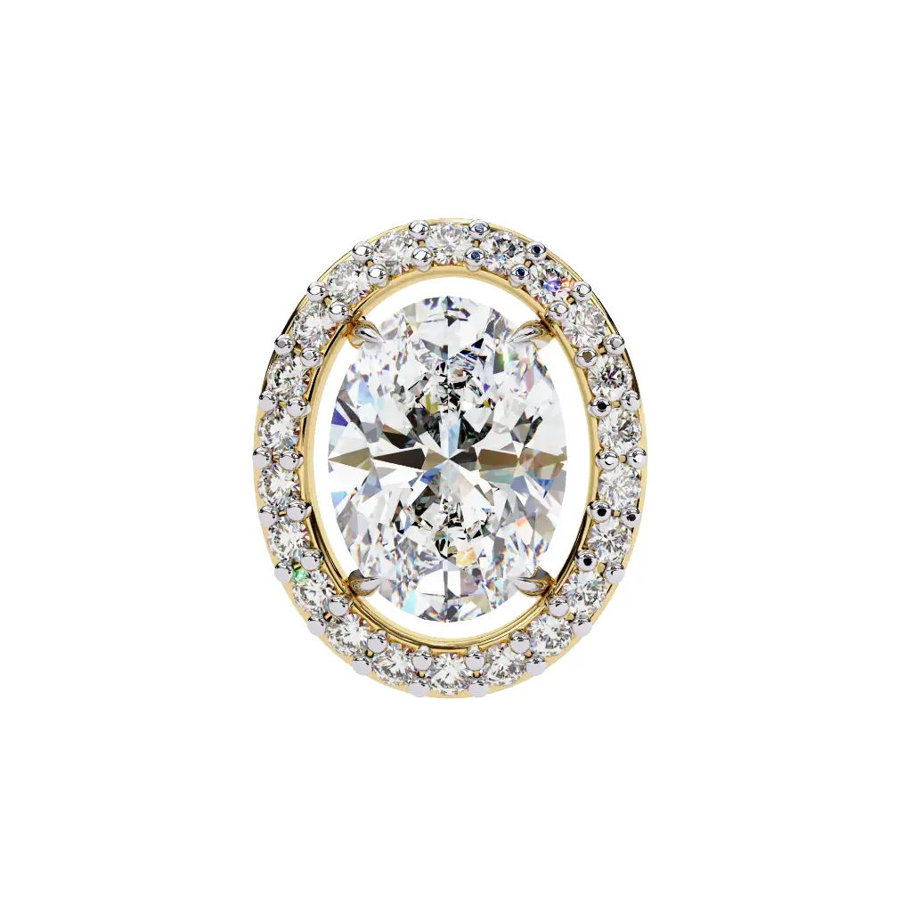 SJ Classic Oval Shaped Diamond Earrings 