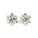 Enchanted Lotus Round Brilliant Cut Diamond Earrings 