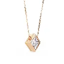 Bezel Princess Cut Diamond Pendant 