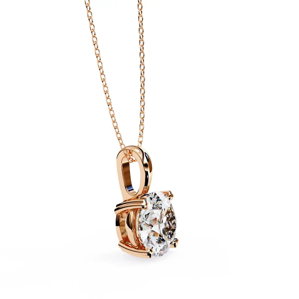 Four Prong Radiant Cut Diamond Pendant 