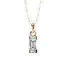 Accent Emrald Cut Diamond Pendant 