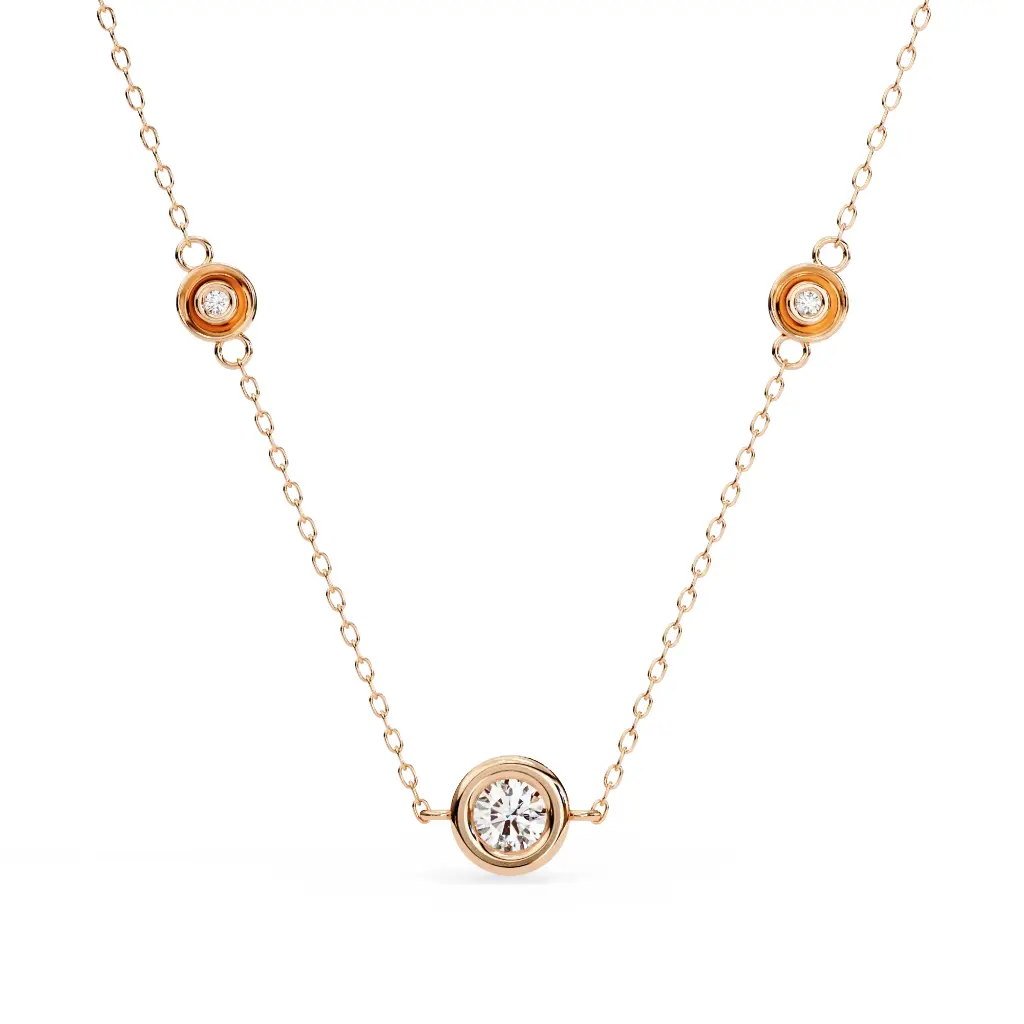 Classic Three Piece Round Diamond Pendant 