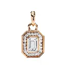 Classic Halo Emerald Shaped Pendant 