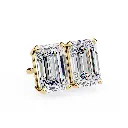 SJ Classic Four Prong Emerald Cut Daimond Stud 