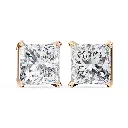 Aura Four Prong Princess Cut Diamond Stud 