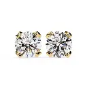 Unique Four Prong Round Brilliant Cut Diamond Stud 