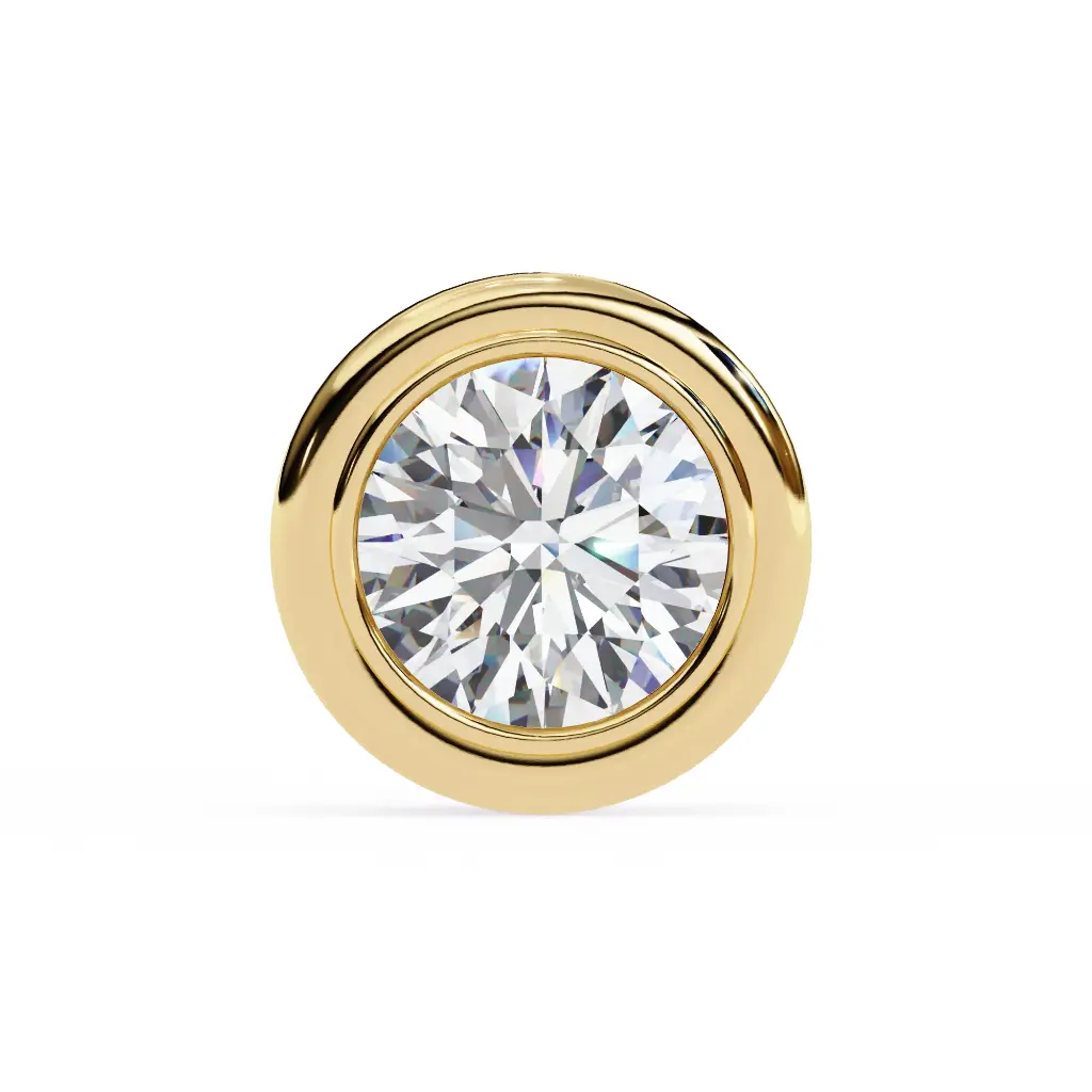 SJ Classic Bezzel Setting Beilliant Cut Diamond Stud 