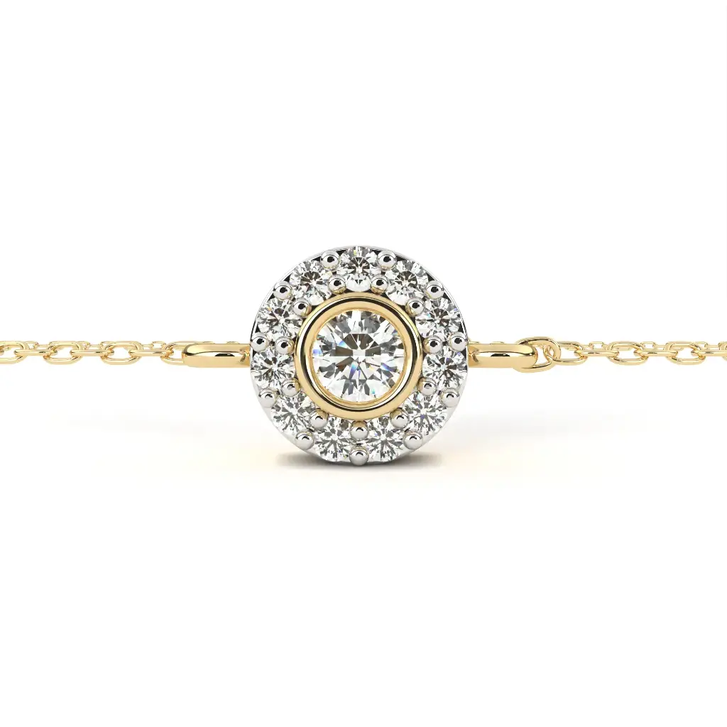 Cluster Roound Shaped Bead Setting Diamond Bracelet