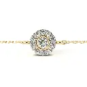 Cluster Roound Shaped Bead Setting Diamond Bracelet