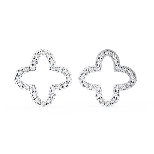 Enchanted Lotus Round Brilliant Cut Diamond Earrings 