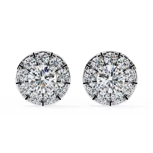 Aura Round Brilliant Shaped Diamond Earrings 