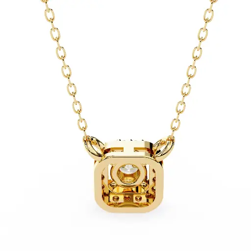 Classic Halo Squre Shaped Pendant 