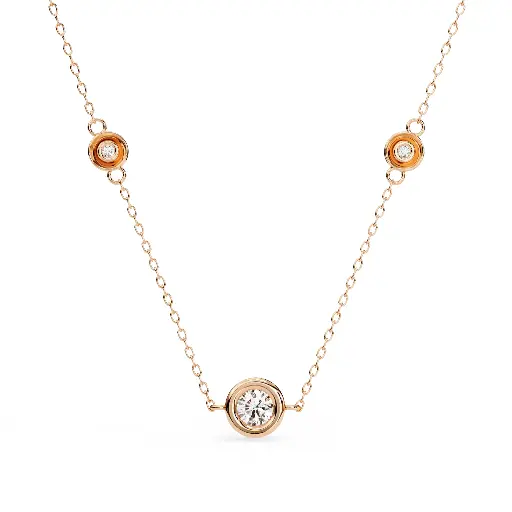 Classic Three Piece Round Diamond Pendant 