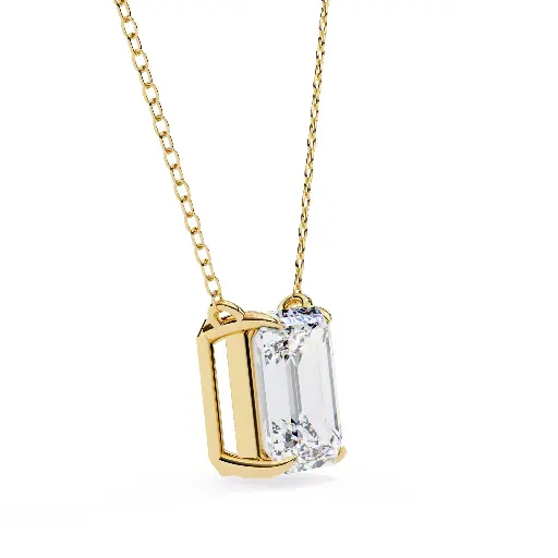 Unique Four Prong Emerald Pendant 