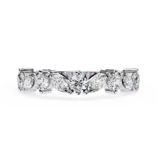 Accent Mq. And Round Shaped Wedding Band 