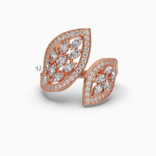 Toi et moi Marquise Shaped Diamond Ring 