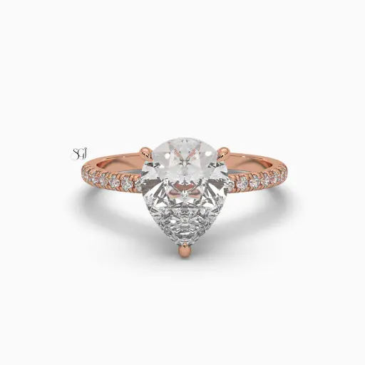 Solitaire Pear Shaped Diamond Ring 