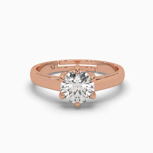 Solitaire Solid Round Brillant Diamond Ring 