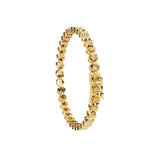 Unique Round Shaped Eternity Line Bracelet 