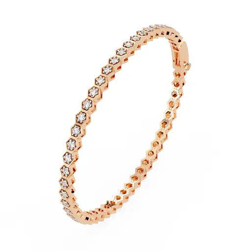 Exquisite Hexagon Round Brilliant Diamond Bracelet 