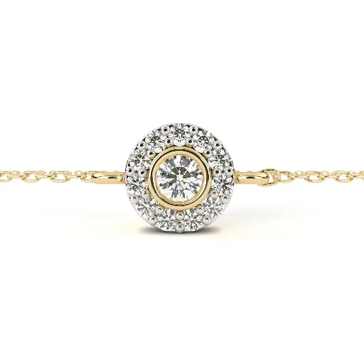 Cluster Roound Shaped Bead Setting Diamond Bracelet