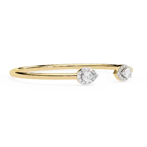 Round And Pear Shaped Diamond Bracelet